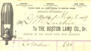 Boston Lamp Co. Billhead